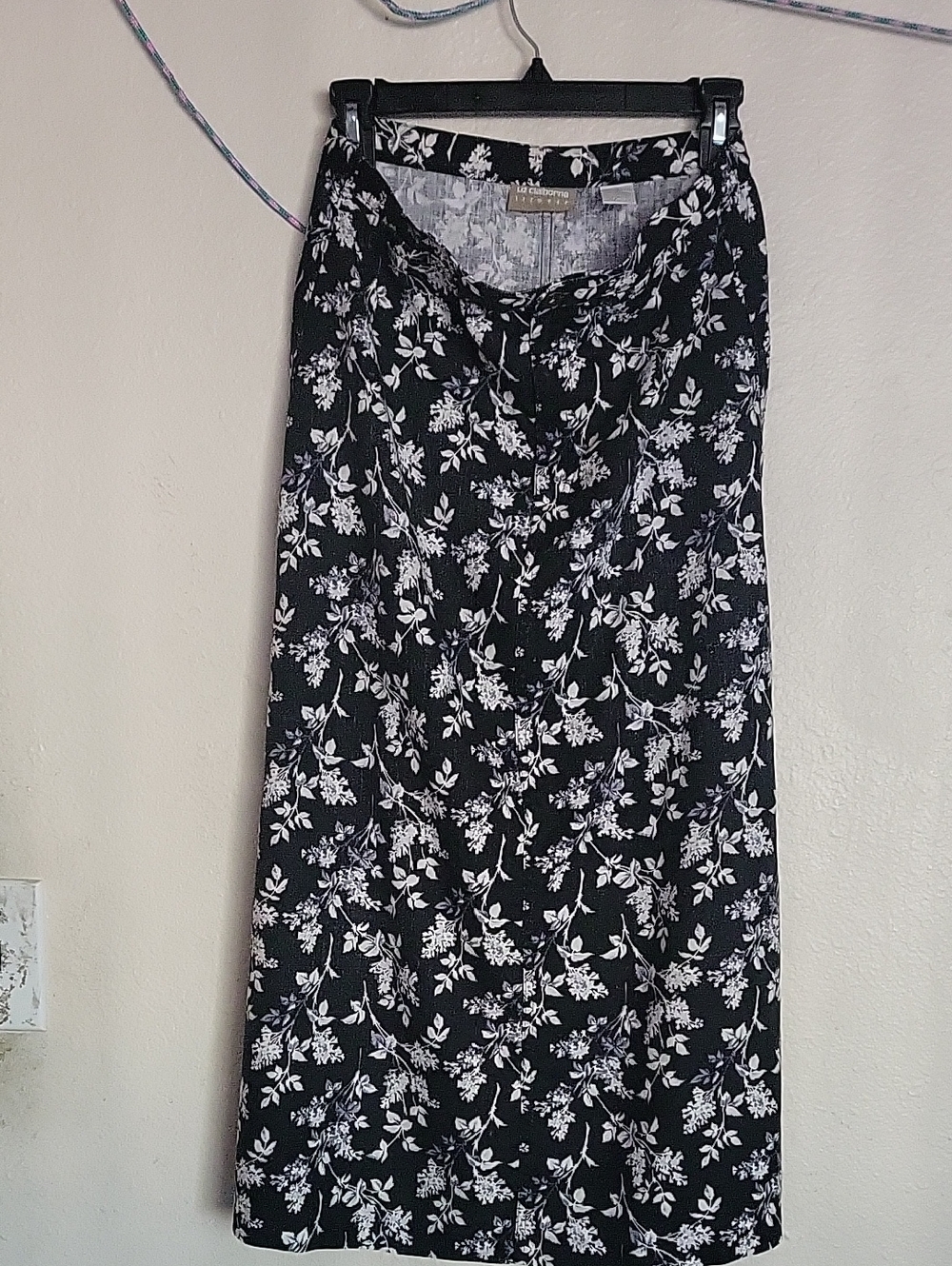 Liz Claiborne Black and White Floral Maxi Skirt